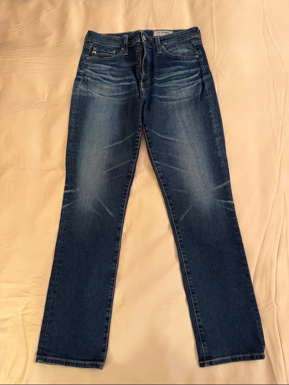AG Women’s Mari high rise straight leg Dark Blue Jeans